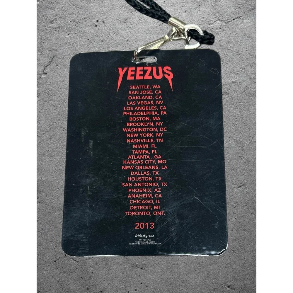 Kanye West 2013 YEEZUS VIP Ticket With Lanyard Pass And Rare Pin